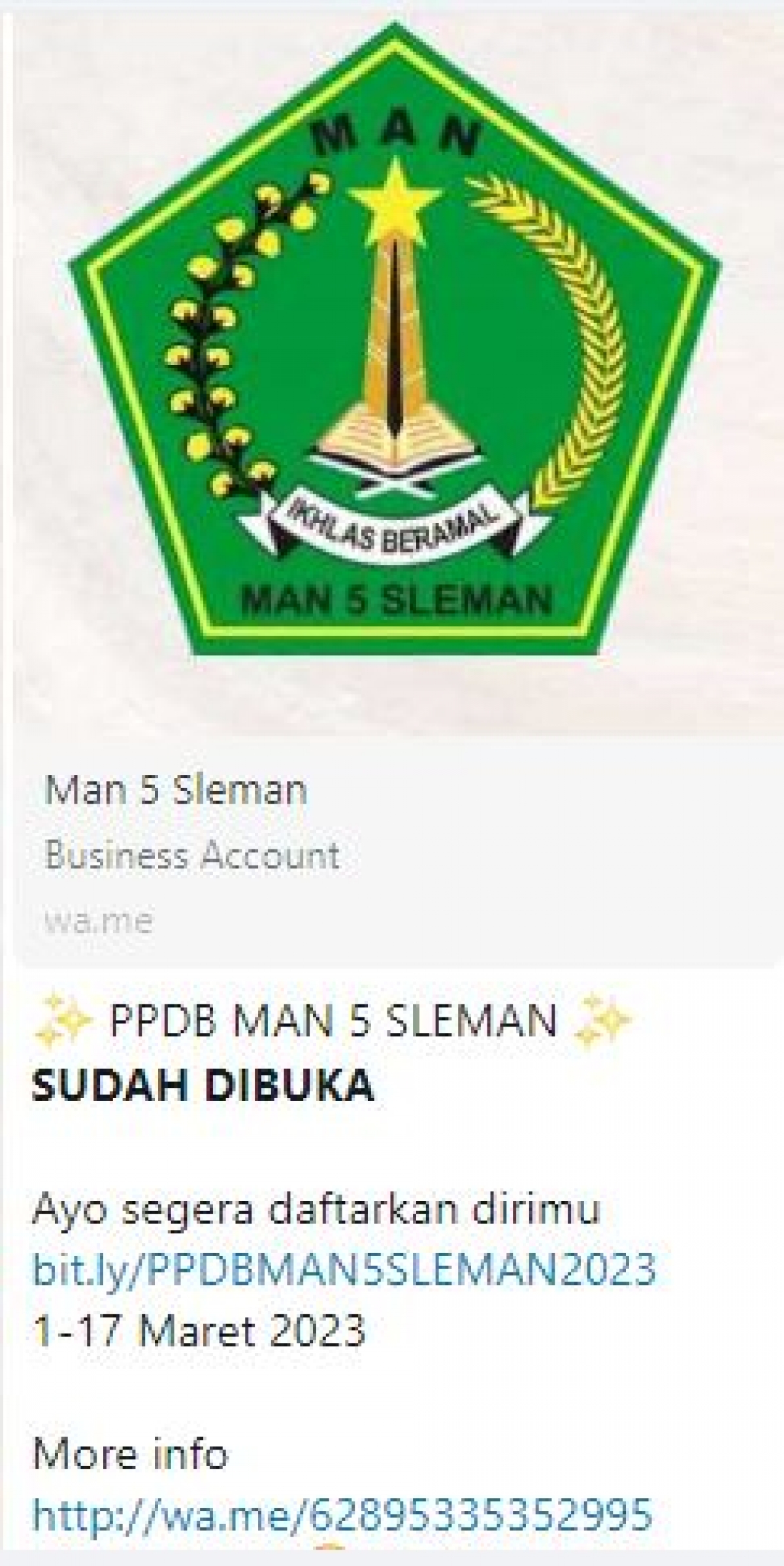 PPDB MAN 5 Sleman 2023/2024